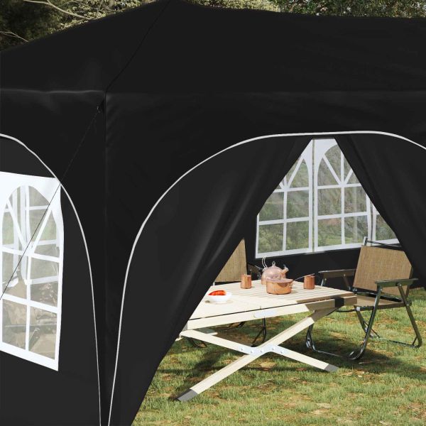 Поп-ъп парти палатка Черно 575 x 288 x 245 см Оксфордска тъкан