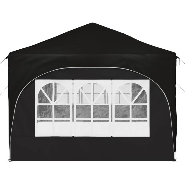 Поп-ъп парти палатка Черно 575 x 288 x 245 см Оксфордска тъкан