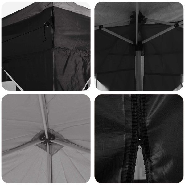 Поп-ъп парти палатка Черно 575 x 288 x 245 см Оксфордска тъкан