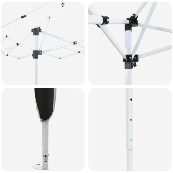 Поп-ъп парти палатка Черно 575 x 288 x 245 см Оксфордска тъкан