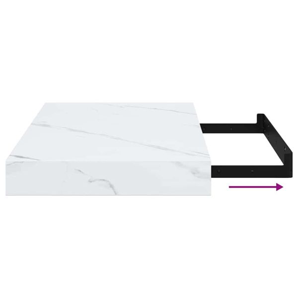 Стенен рафт Бял мрамор 40 x 23,5 x 4 см Инженерно дърво