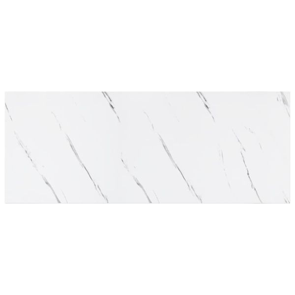 Стенен рафт 2 pcs Бял мрамор 60 x 23,5 x 4 см Инженерно дърво