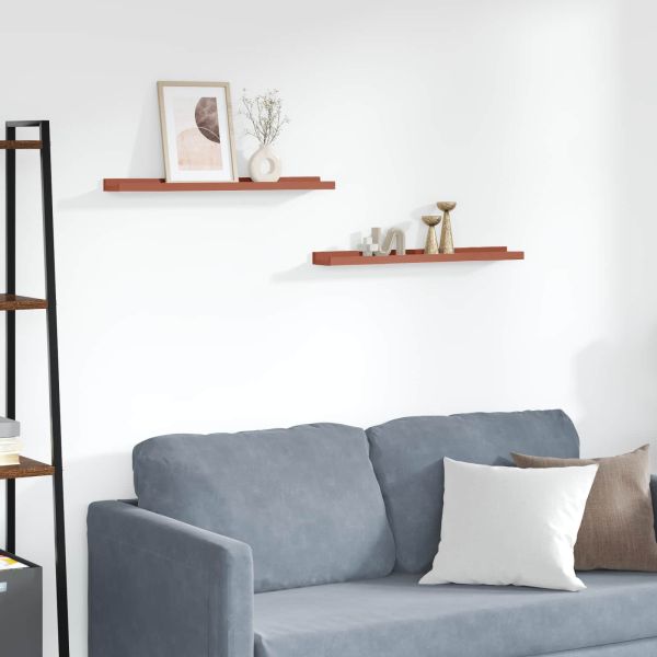 Стенен рафт с рафт 2 pcs Червено 60 x 9 x 3 cm Инженерно дърво