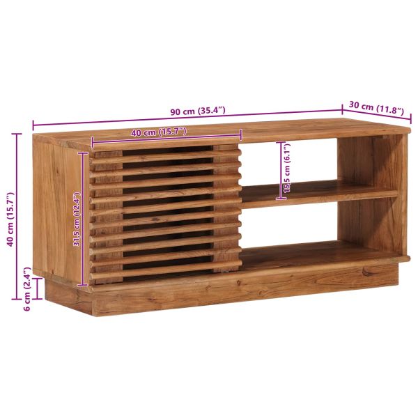 ТВ шкаф със съхранение с врата Естествен 90 x 30 x 40 cm