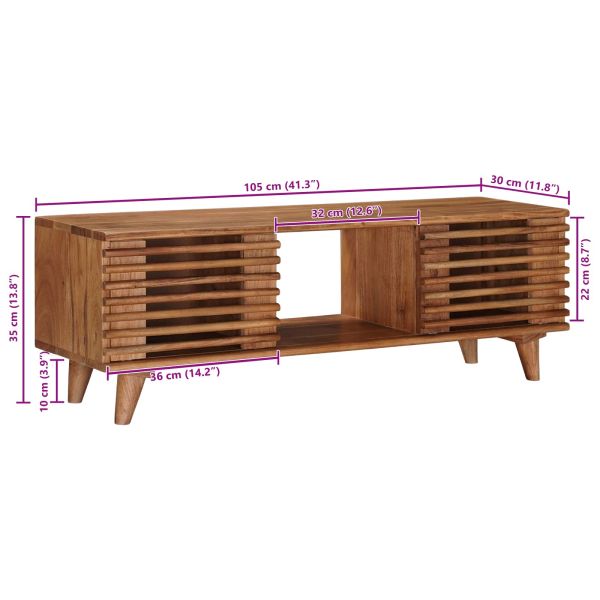 ТВ шкаф със съхранение с врата Естествен 105 x 30 x 35 см