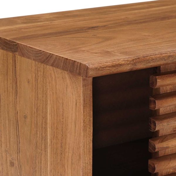 ТВ шкаф със съхранение с врата Естествен 105 x 30 x 22,5 см