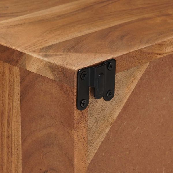 ТВ шкаф със съхранение с врата Естествен 105 x 30 x 22,5 см