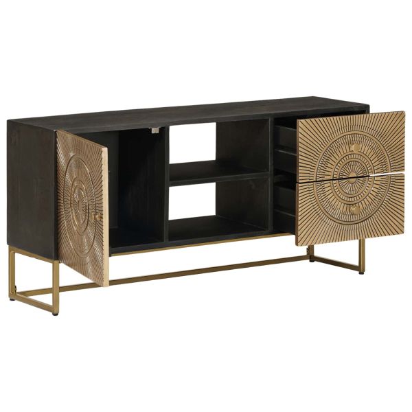 ТВ шкаф с чекмедже с рафт с врата Месинг 105 x 30 x 50 см