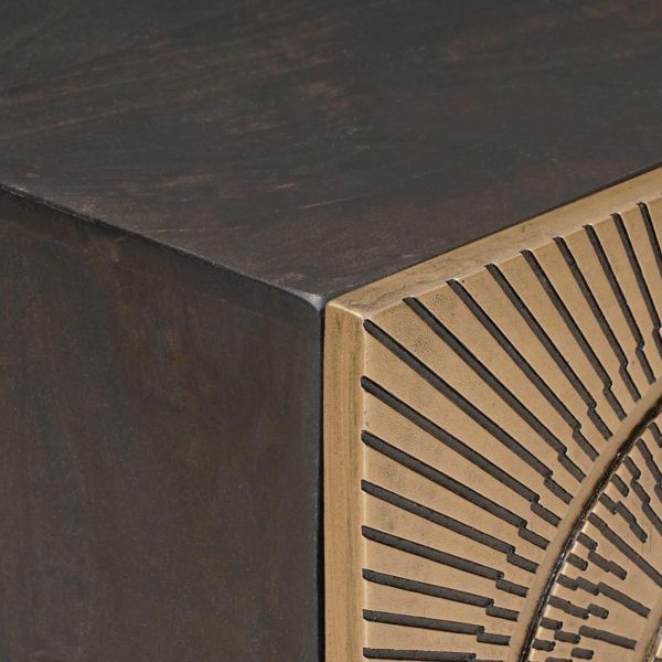 ТВ шкаф с чекмедже с рафт с врата Месинг 105 x 30 x 50 см