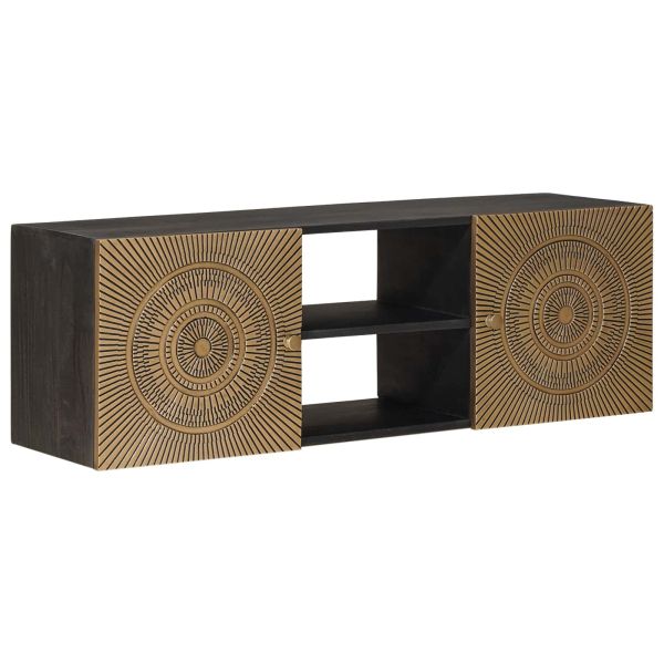 ТВ шкаф с рафт със съхранение с врата Месинг 105 x 30 x 35 см