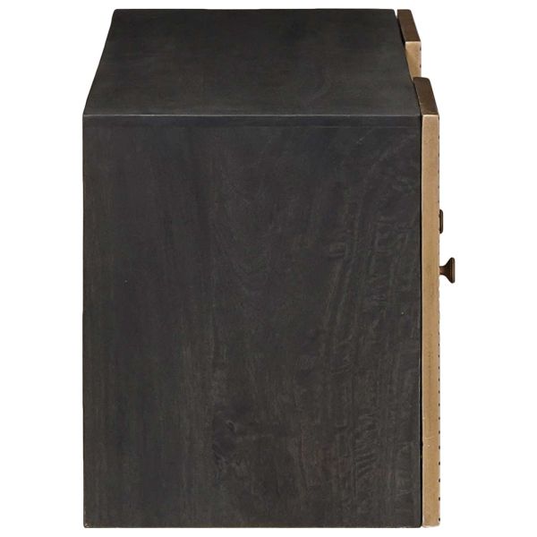 ТВ шкаф с рафт със съхранение с врата Месинг 105 x 30 x 35 см