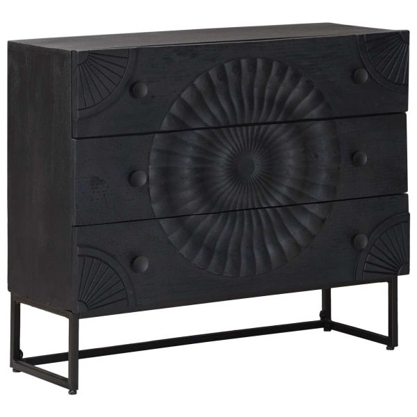 Чекмеджетен шкаф с чекмедже Черен 75 x 30 x 65 см