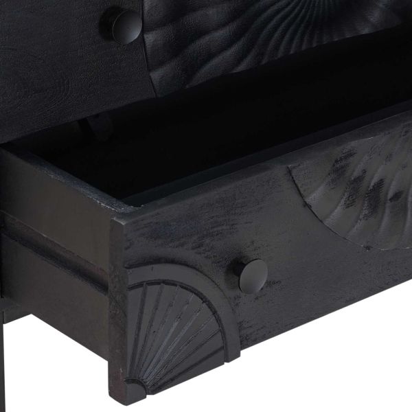 Чекмеджетен шкаф с чекмедже Черен 75 x 30 x 65 см