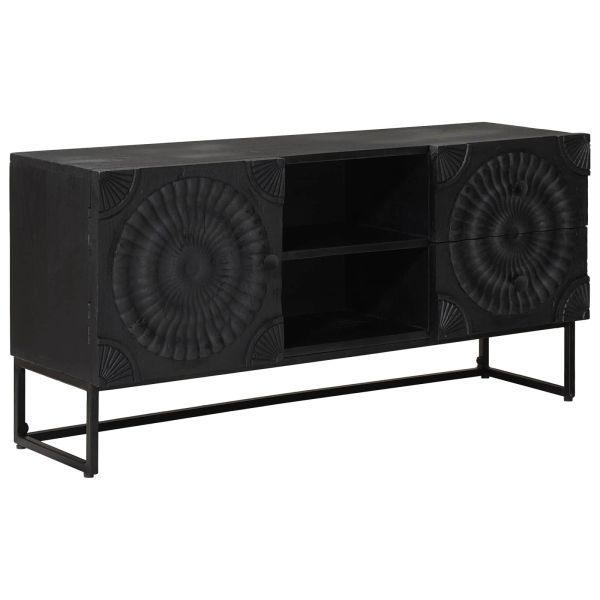 ТВ шкаф с чекмедже с рафт със съхранение Черен 105 x 30 x 54 см