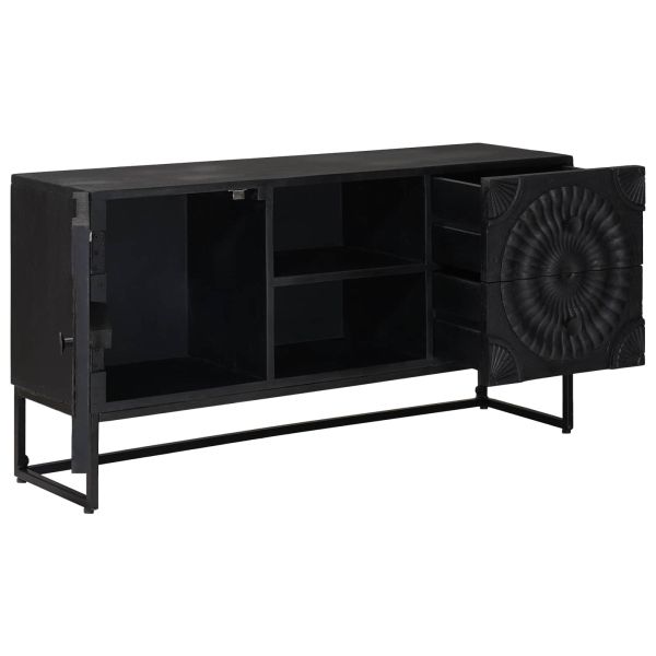 ТВ шкаф с чекмедже с рафт със съхранение Черен 105 x 30 x 54 см