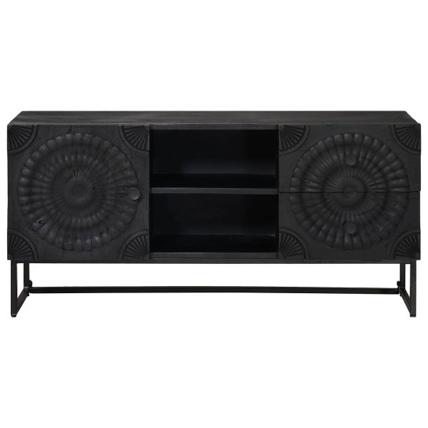 ТВ шкаф с чекмедже с рафт със съхранение Черен 105 x 30 x 54 см
