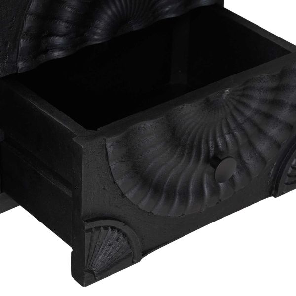 ТВ шкаф с чекмедже с рафт със съхранение Черен 105 x 30 x 54 см