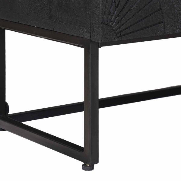 ТВ шкаф с чекмедже с рафт със съхранение Черен 105 x 30 x 54 см