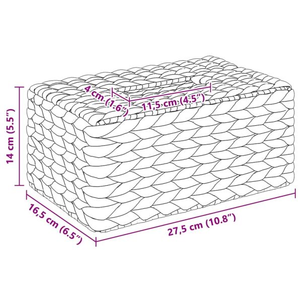 Покрития за кутии за салфетки 2 pcs Воден хиацинт Естествен