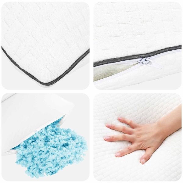 Възглавница Shread за спане Бяло 80 x 40 x 14,5 см Мемори пяна