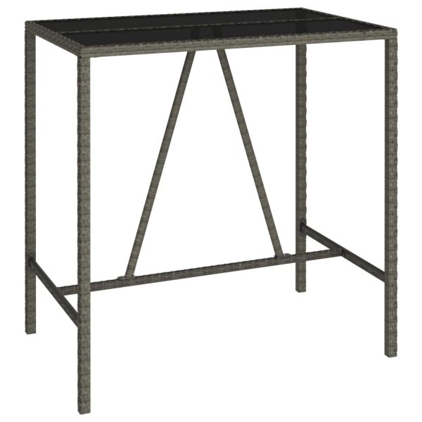 Градински бар комплект, 5 части, сив, полиратан