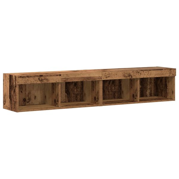 Комплект ТВ шкаф 6 pcs Старо дърво Инженерно дърво