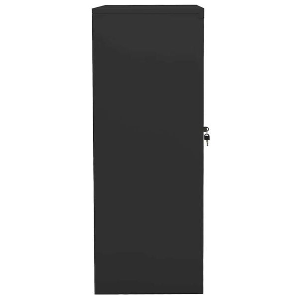 Офис шкаф, антрацит, 90x40x105 см, стомана