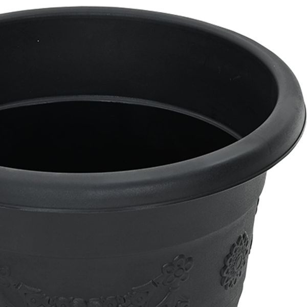 Саксии за растения 6 pcs Черно Ø 30 x 25 см Пластмаса