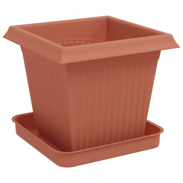 Саксии за растения 6 pcs Червено тухла 16 x 16 x 14 см
