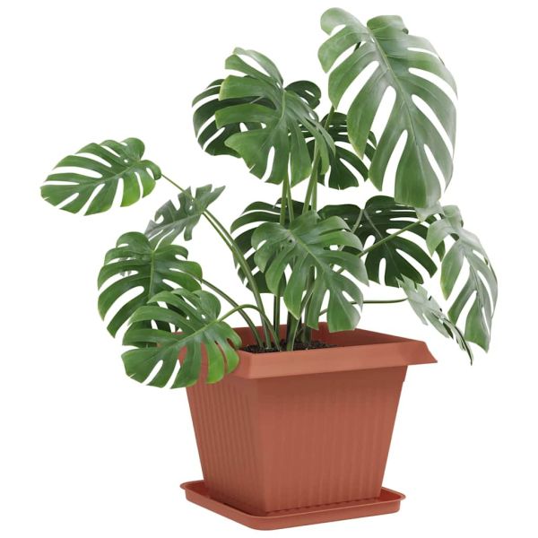 Саксии за растения 6 pcs Червено тухла 38 x 38 x 30 см