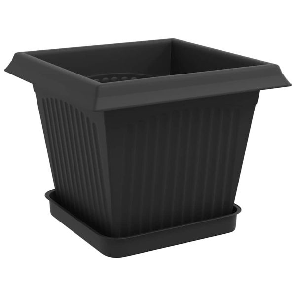 Саксии за растения 6 pcs Черно 20 x 20 x 16 см Пластмаса