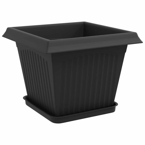 Саксии за растения 24 pcs Черно 28,5 x 28,5 x 22 см Пластмаса