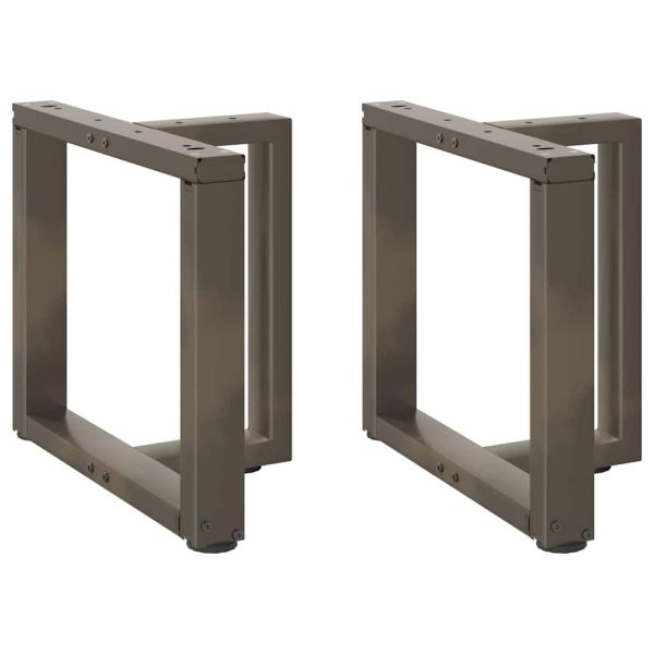 Крака за масичка за кафе, Т-образни, 2 бр., черни, 50x25x(42-43) см, стомана
