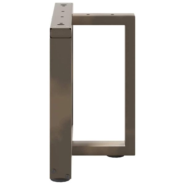 Крака за масичка за кафе, Т-образни, 2 бр., черни, 50x25x(42-43) см, стомана