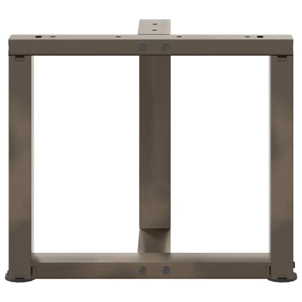 Крака за масичка за кафе, Т-образни, 2 бр., черни, 50x25x(42-43) см, стомана