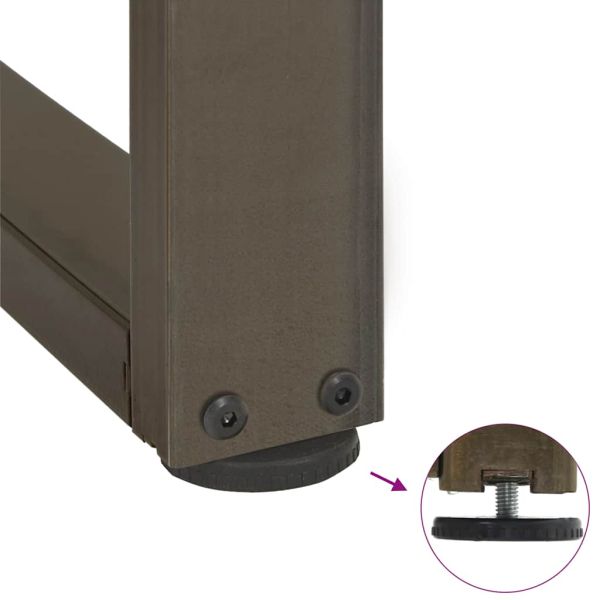 Крака за масичка за кафе, Т-образни, 2 бр., черни, 50x25x(42-43) см, стомана