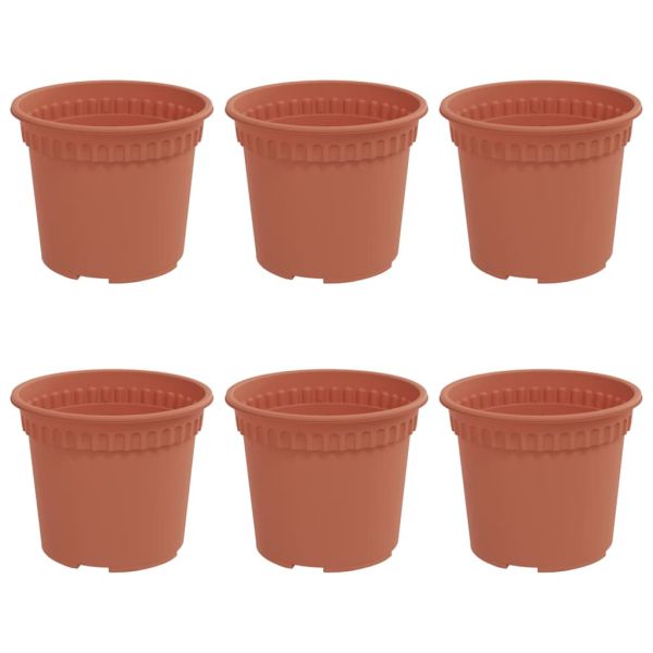 Кръгла саксия за цветя 6 pcs Червено тухла Ø 12,5 x 10 см
