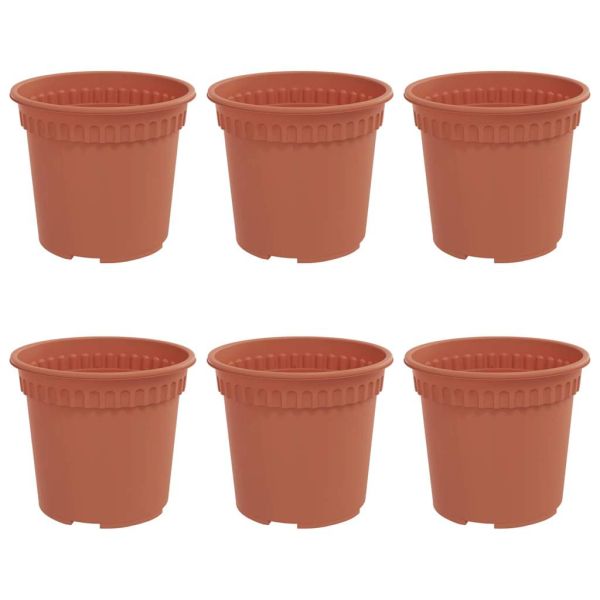 Кръгла саксия за цветя 6 pcs Червено тухла Ø 15 x 12 cm