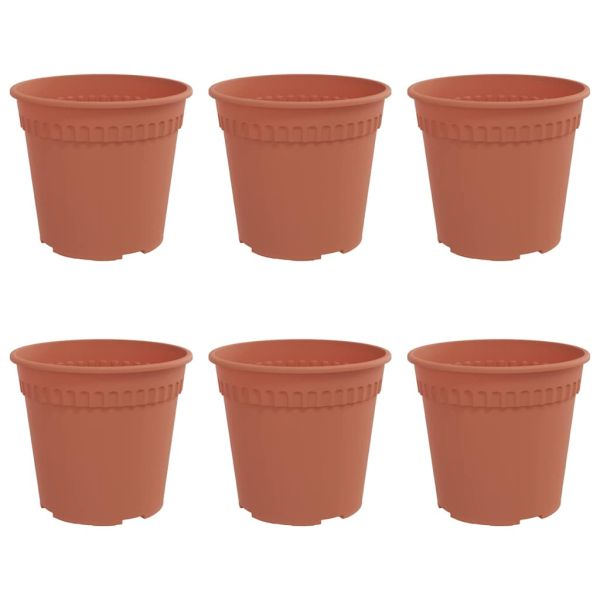 Кръгла саксия за цветя 6 pcs Червено тухла Ø 17 x 14 см