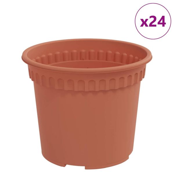 Кръгла саксия за цветя 24 pcs Червено тухла Ø 12,5 x 10 см