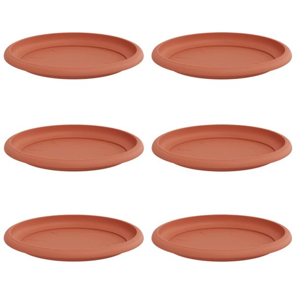 Кръгъл поднос за цветя 6 pcs Червено тухла Ø 19 x 2 см