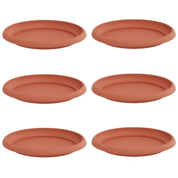 Кръгъл поднос за цветя 6 pcs Червено тухла Ø 21,5 x 2,5 см