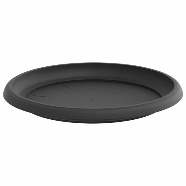 Кръгъл поднос за цветя 6 pcs Черно Ø 14 x 2 см Пластмаса