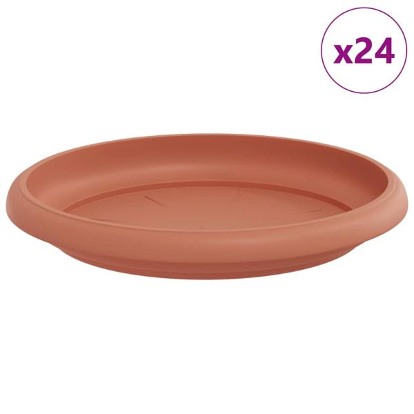 Кръгъл поднос за цветя 24 pcs Червено тухла Ø 14 x 2 см