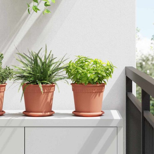 Кръгъл поднос за цветя 24 pcs Червено тухла Ø 14 x 2 см