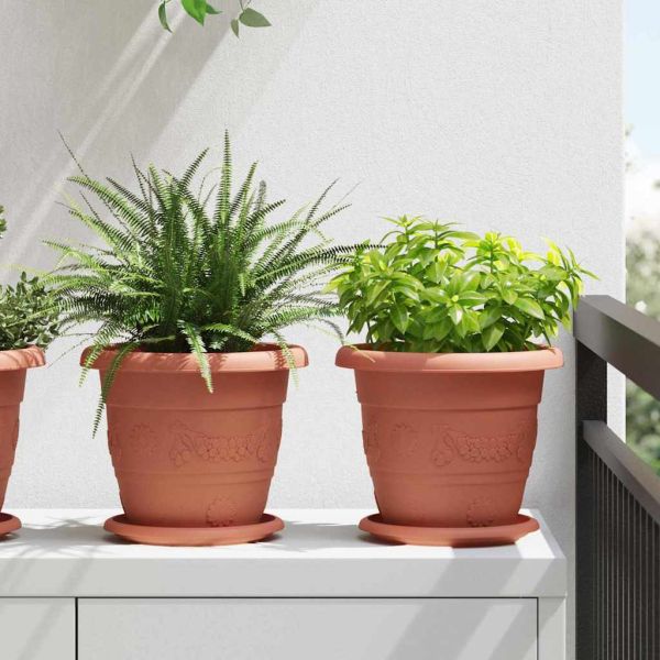 Кръгъл поднос за цветя 24 pcs Червено тухла Ø 14 x 2 см