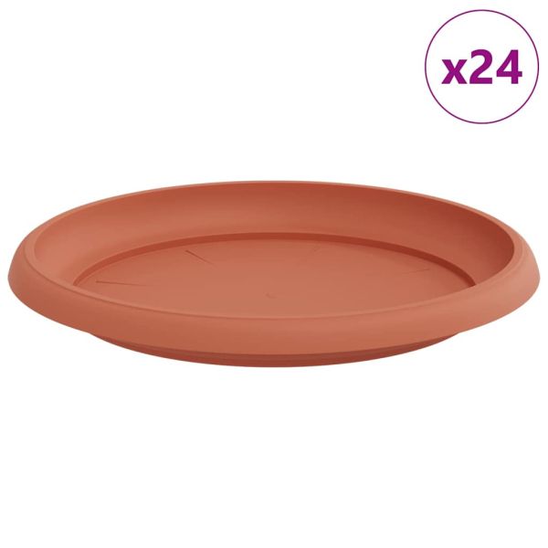 Кръгъл поднос за цветя 24 pcs Червено тухла Ø 21,5 x 2,5 см