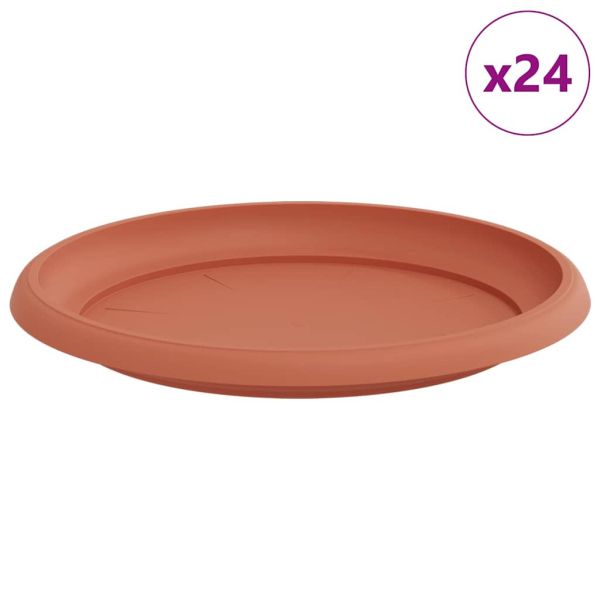 Кръгъл поднос за цветя 24 pcs Червено тухла Ø 23,5 x 2,5 см