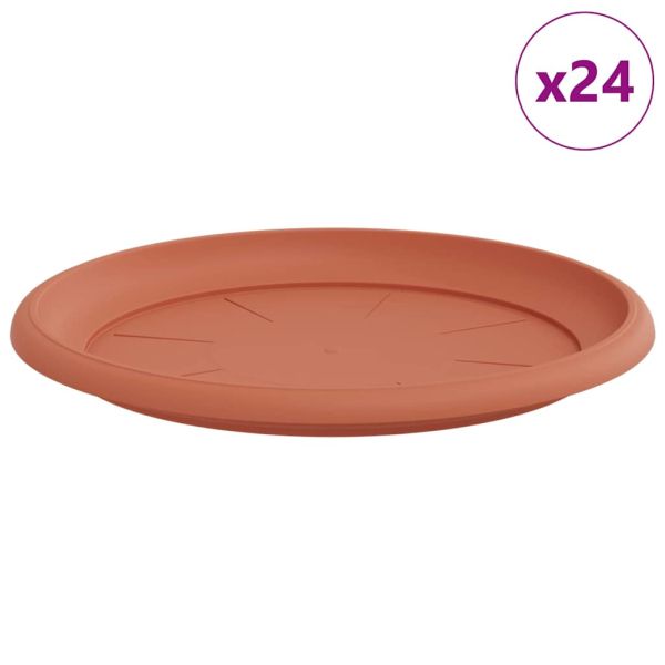 Кръгъл поднос за цветя 24 pcs Червено тухла Ø 27 x 2,5 см