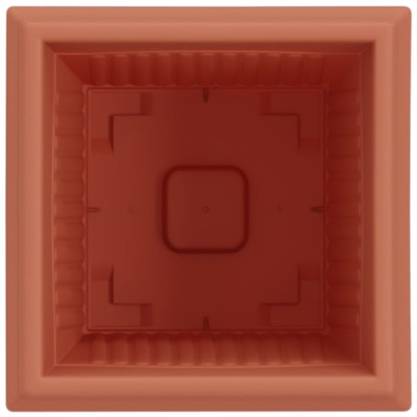 Квадратна цветна саксия 6 pcs Червено тухла 16 x 16 x 14 см